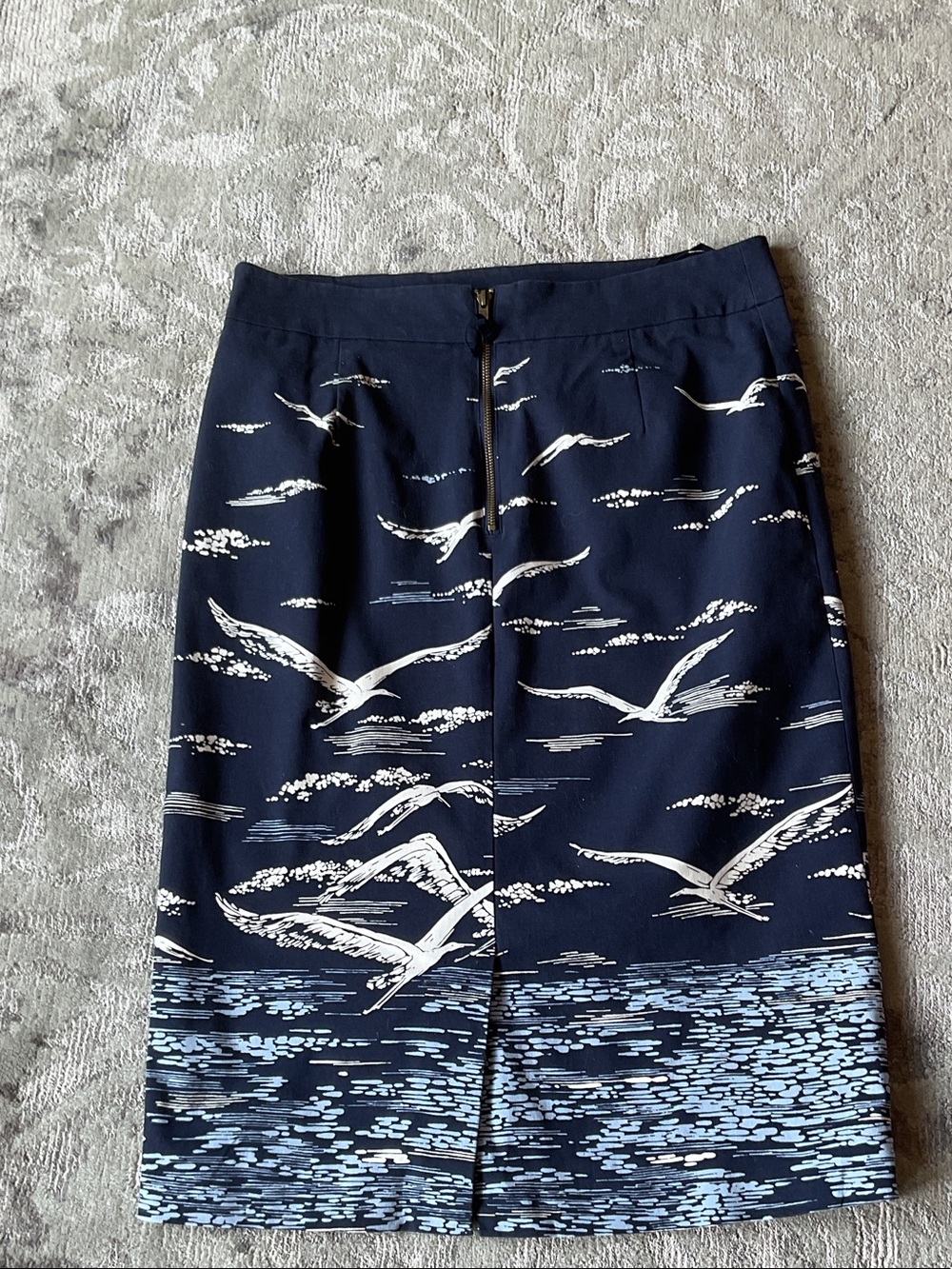 Anthro/Maeve Navy Shorebirds Pencil Skirt - Picture 8 of 10